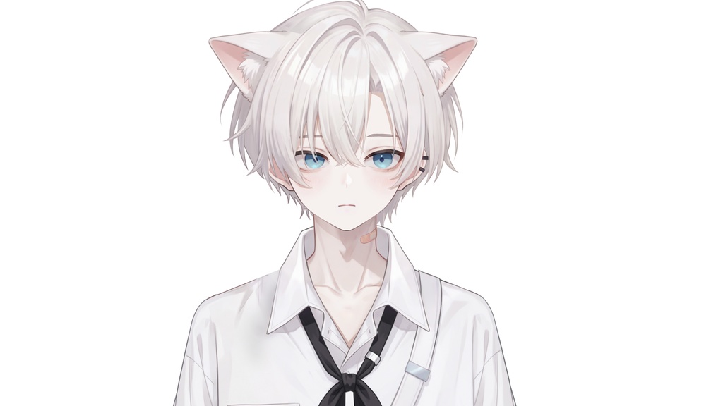 【Live2D汎用モデル】白髪地雷猫男・多表情対応・VTube Studio対応 | White-haired地雷Cat Boy VTuber Model