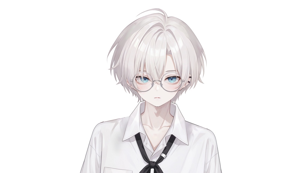 【Live2D汎用モデル】白髪地雷猫男・多表情対応・VTube Studio対応 | White-haired地雷Cat Boy VTuber Model