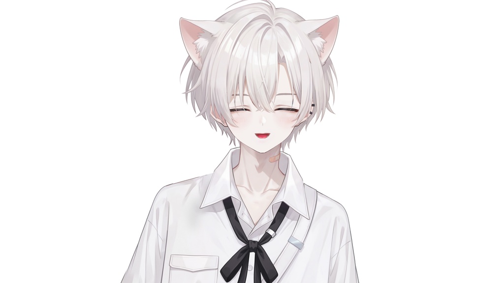 【Live2D汎用モデル】白髪地雷猫男・多表情対応・VTube Studio対応 | White-haired地雷Cat Boy VTuber Model