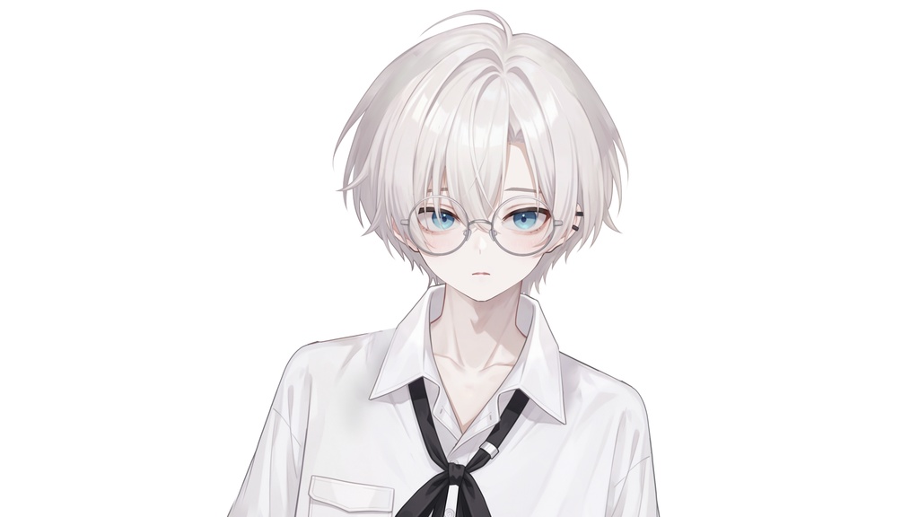 【Live2D汎用モデル】白髪地雷猫男・多表情対応・VTube Studio対応 | White-haired地雷Cat Boy VTuber Model
