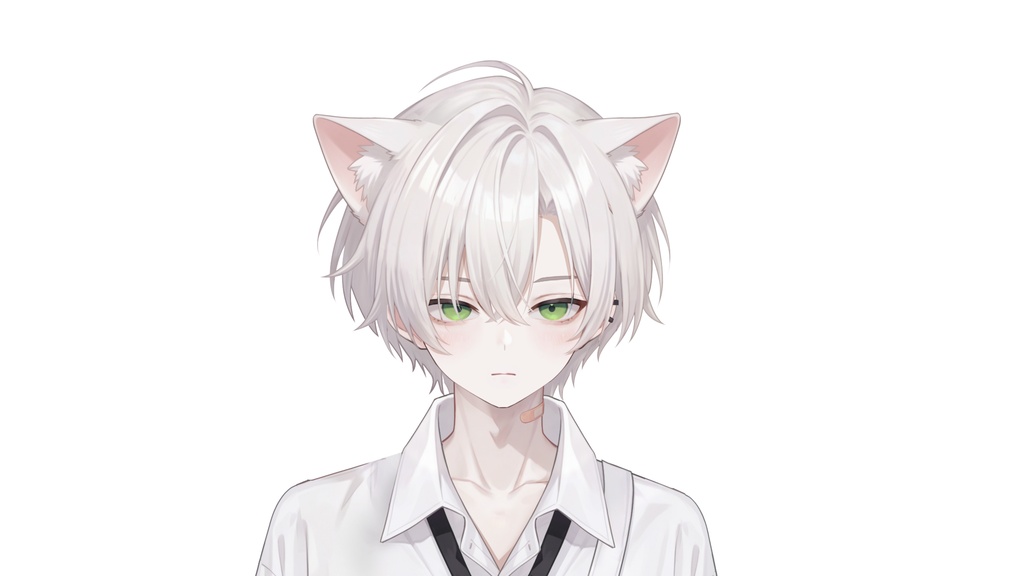 【Live2D汎用モデル】白髪地雷猫男・多表情対応・VTube Studio対応 | White-haired地雷Cat Boy VTuber Model