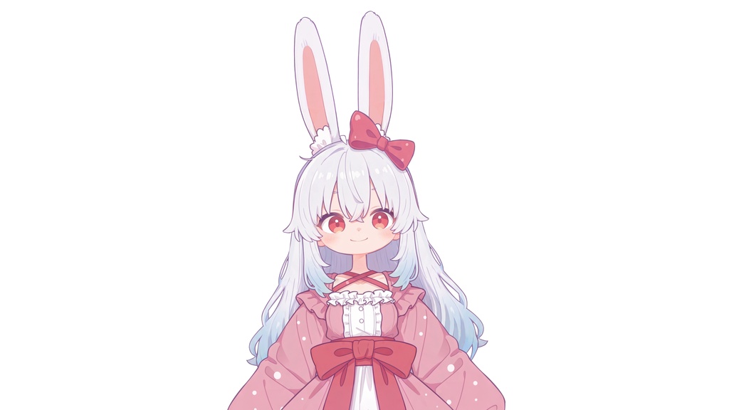 【Live2D汎用モデル】白髪うさぎ少女・多表情対応・VTube Studio対応 | Light-colored Rabbit VTuber Model