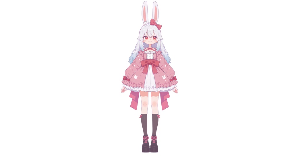 【Live2D汎用モデル】白髪うさぎ少女・多表情対応・VTube Studio対応 | Light-colored Rabbit VTuber Model