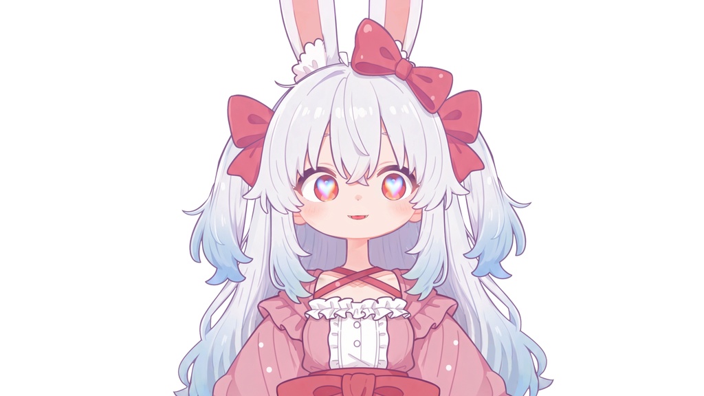 【Live2D汎用モデル】白髪うさぎ少女・多表情対応・VTube Studio対応 | Light-colored Rabbit VTuber Model