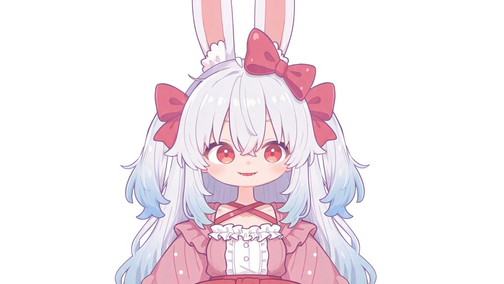 【Live2D汎用モデル】白髪うさぎ少女・多表情対応・VTube Studio対応 | Light-colored Rabbit VTuber Model