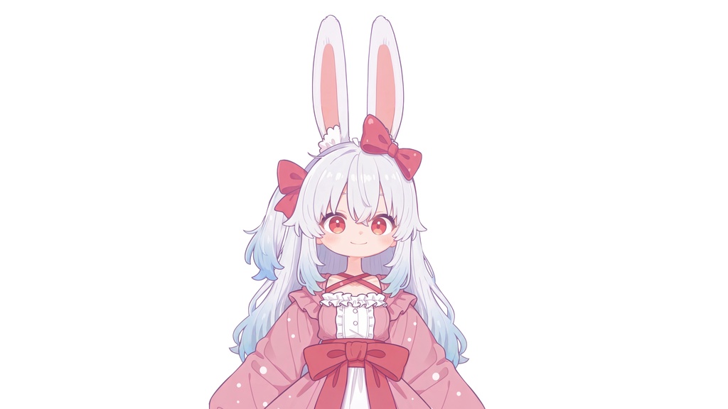 【Live2D汎用モデル】白髪うさぎ少女・多表情対応・VTube Studio対応 | Light-colored Rabbit VTuber Model