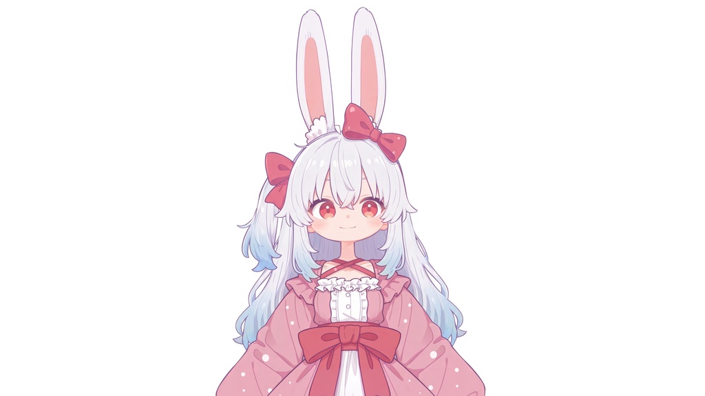 【Live2D汎用モデル】白髪うさぎ少女・多表情対応・VTube Studio対応 | Light-colored Rabbit VTuber Model