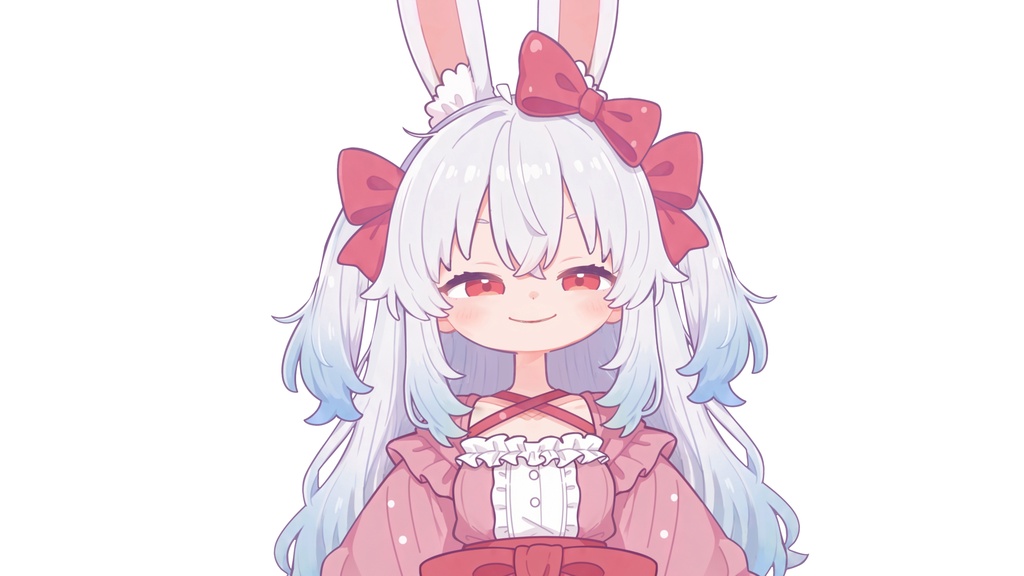 【Live2D汎用モデル】白髪うさぎ少女・多表情対応・VTube Studio対応 | Light-colored Rabbit VTuber Model