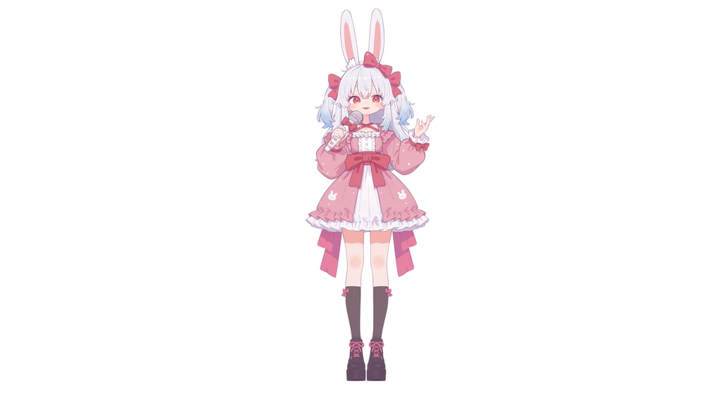 【Live2D汎用モデル】白髪うさぎ少女・多表情対応・VTube Studio対応 | Light-colored Rabbit VTuber Model