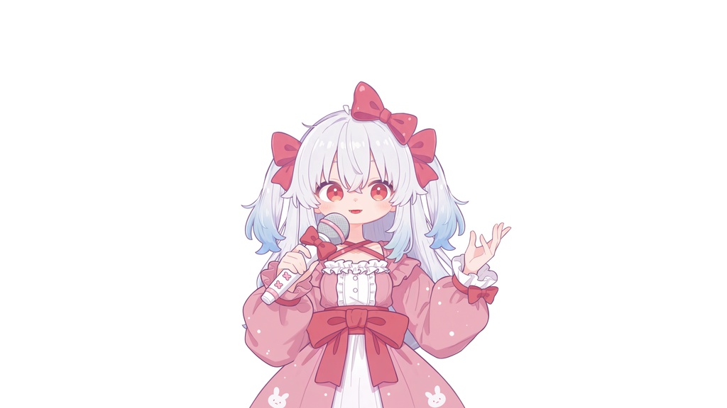 【Live2D汎用モデル】白髪うさぎ少女・多表情対応・VTube Studio対応 | Light-colored Rabbit VTuber Model