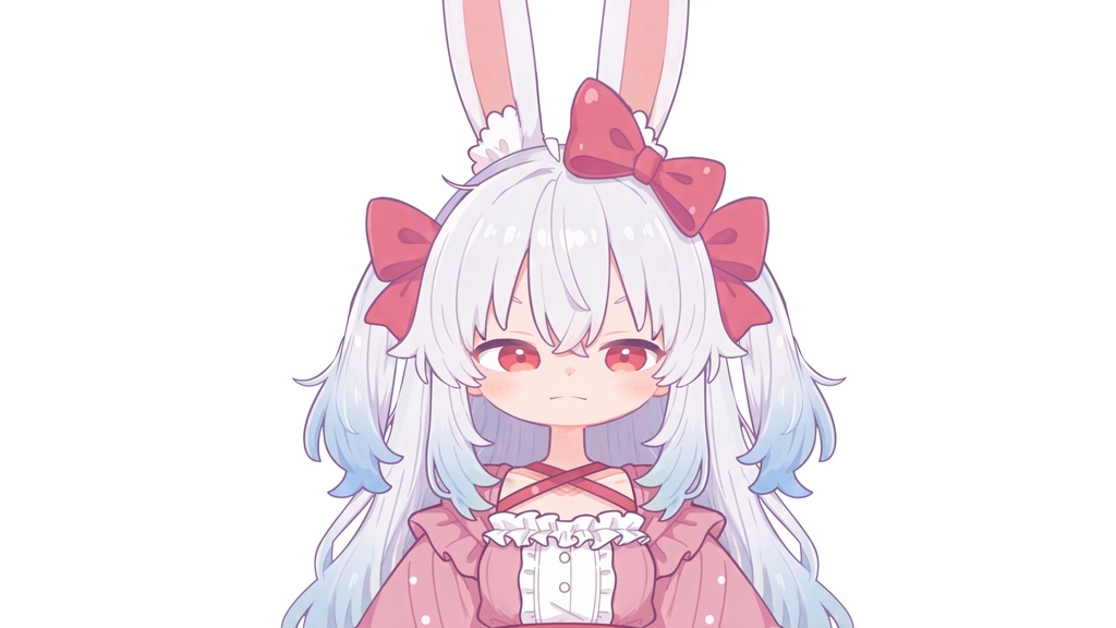 【Live2D汎用モデル】白髪うさぎ少女・多表情対応・VTube Studio対応 | Light-colored Rabbit VTuber Model