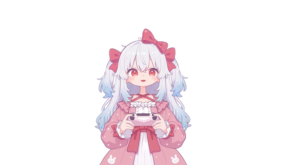 【Live2D汎用モデル】白髪うさぎ少女・多表情対応・VTube Studio対応 | Light-colored Rabbit VTuber Model
