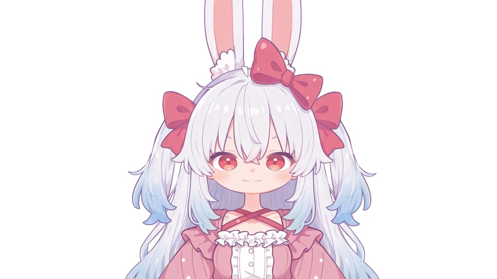 【Live2D汎用モデル】白髪うさぎ少女・多表情対応・VTube Studio対応 | Light-colored Rabbit VTuber Model