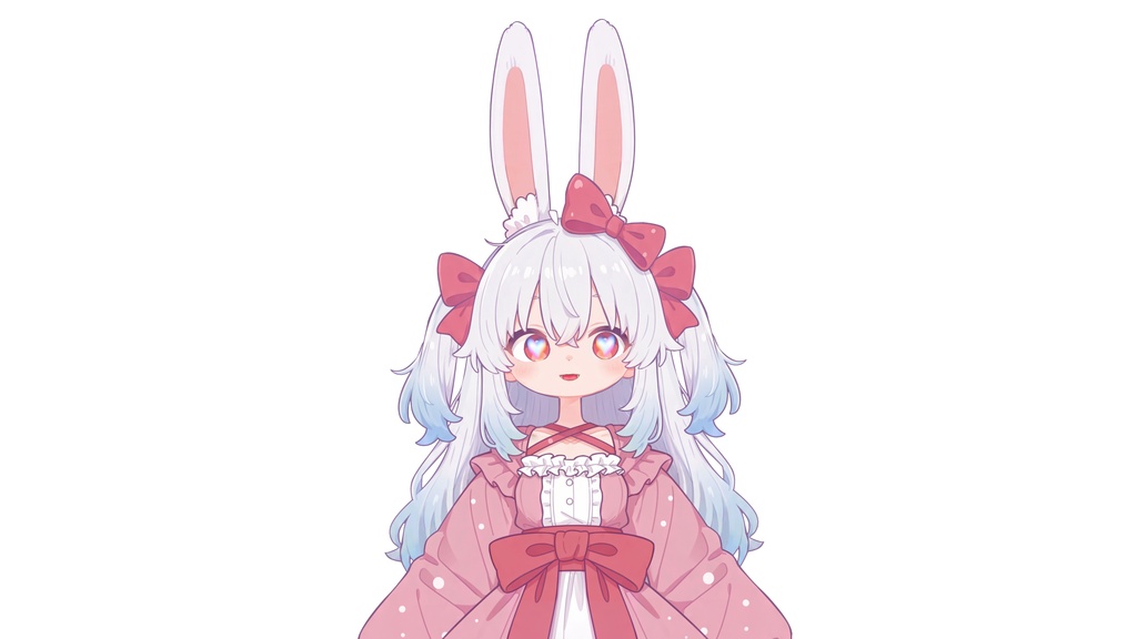 【Live2D汎用モデル】白髪うさぎ少女・多表情対応・VTube Studio対応 | Light-colored Rabbit VTuber Model