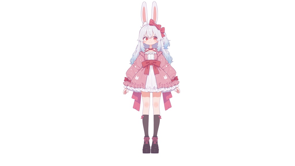 【Live2D汎用モデル】白髪うさぎ少女・多表情対応・VTube Studio対応 | Light-colored Rabbit VTuber Model