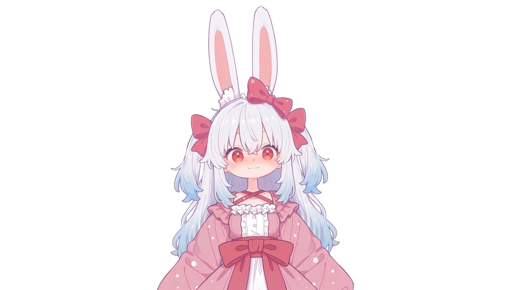【Live2D汎用モデル】白髪うさぎ少女・多表情対応・VTube Studio対応 | Light-colored Rabbit VTuber Model