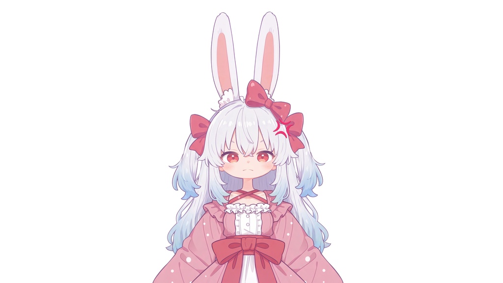 【Live2D汎用モデル】白髪うさぎ少女・多表情対応・VTube Studio対応 | Light-colored Rabbit VTuber Model