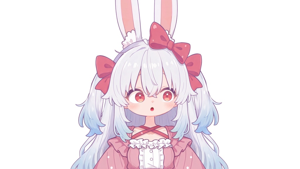 【Live2D汎用モデル】白髪うさぎ少女・多表情対応・VTube Studio対応 | Light-colored Rabbit VTuber Model