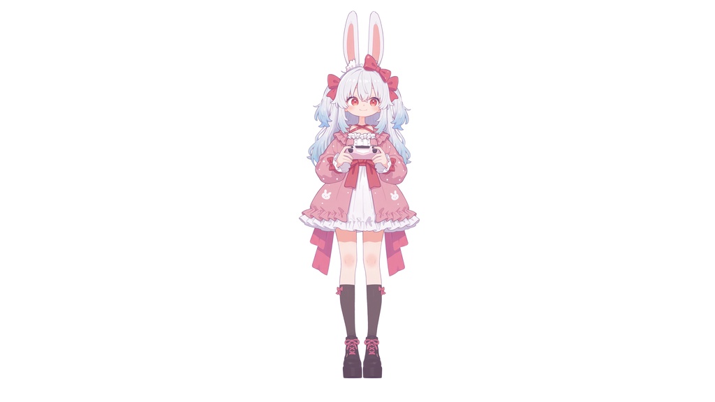 【Live2D汎用モデル】白髪うさぎ少女・多表情対応・VTube Studio対応 | Light-colored Rabbit VTuber Model