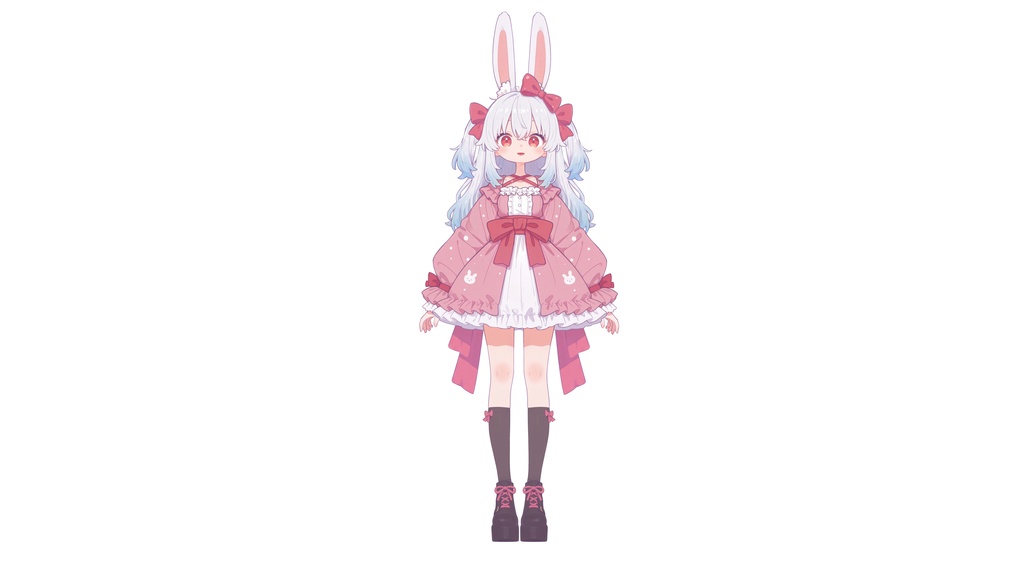 【Live2D汎用モデル】白髪うさぎ少女・多表情対応・VTube Studio対応 | Light-colored Rabbit VTuber Model
