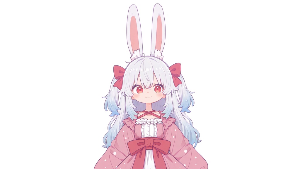 【Live2D汎用モデル】白髪うさぎ少女・多表情対応・VTube Studio対応 | Light-colored Rabbit VTuber Model