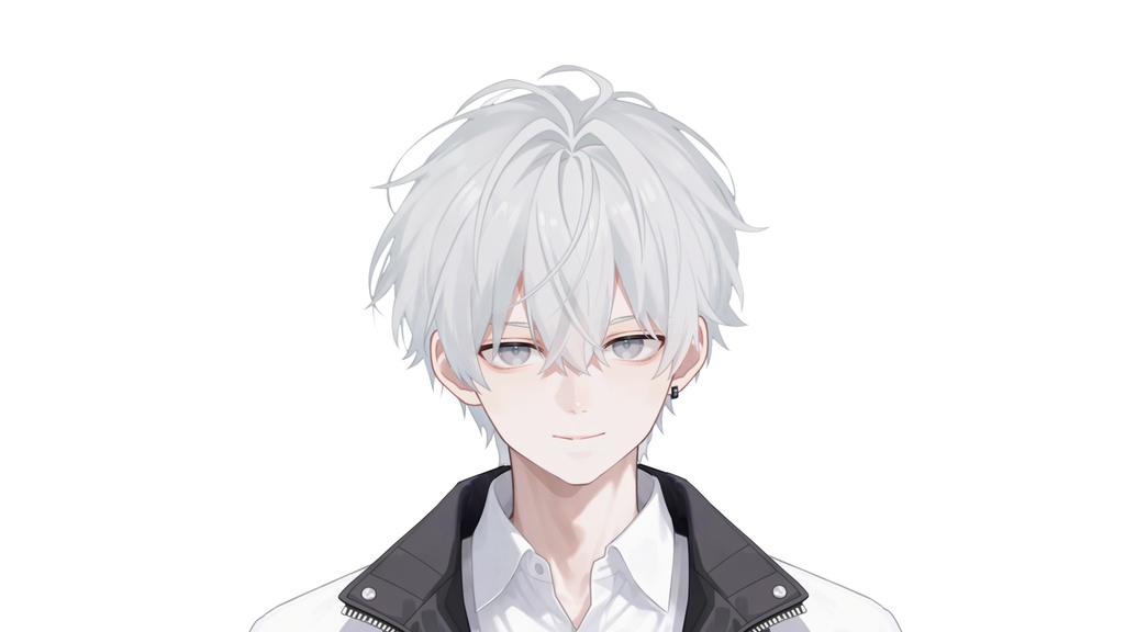 【Live2D汎用モデル】白髪の学園服少年・多表情対応・VTube Studio対応 | School Uniform Boy VTuber Model