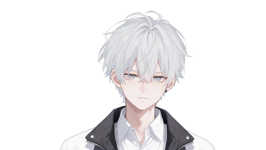 【Live2D汎用モデル】白髪の学園服少年・多表情対応・VTube Studio対応 | School Uniform Boy VTuber Model