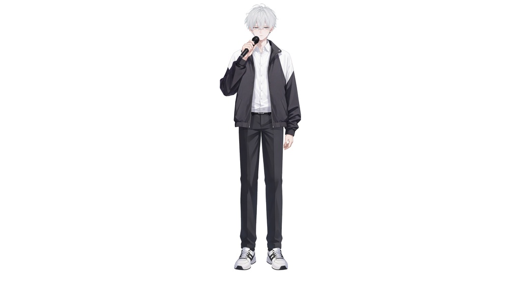 【Live2D汎用モデル】白髪の学園服少年・多表情対応・VTube Studio対応 | School Uniform Boy VTuber Model
