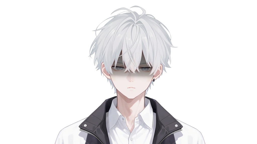 【Live2D汎用モデル】白髪の学園服少年・多表情対応・VTube Studio対応 | School Uniform Boy VTuber Model