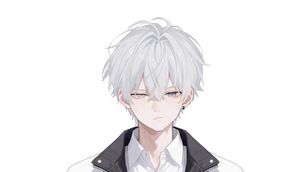 【Live2D汎用モデル】白髪の学園服少年・多表情対応・VTube Studio対応 | School Uniform Boy VTuber Model