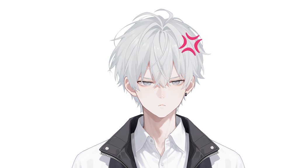 【Live2D汎用モデル】白髪の学園服少年・多表情対応・VTube Studio対応 | School Uniform Boy VTuber Model