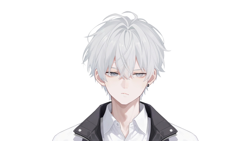 【Live2D汎用モデル】白髪の学園服少年・多表情対応・VTube Studio対応 | School Uniform Boy VTuber Model
