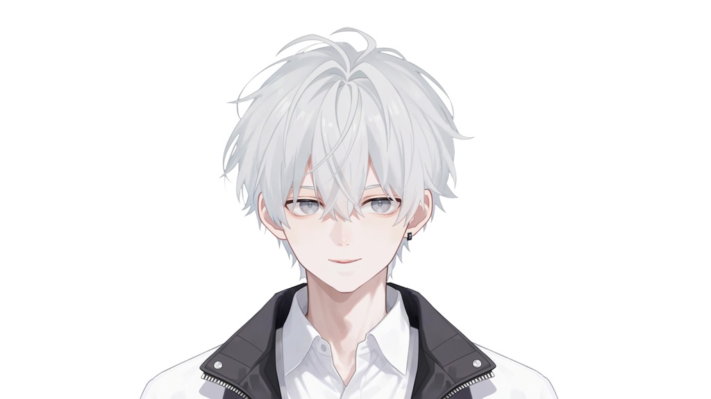 【Live2D汎用モデル】白髪の学園服少年・多表情対応・VTube Studio対応 | School Uniform Boy VTuber Model