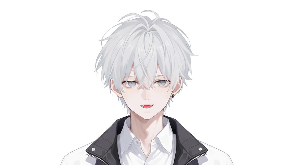 【Live2D汎用モデル】白髪の学園服少年・多表情対応・VTube Studio対応 | School Uniform Boy VTuber Model