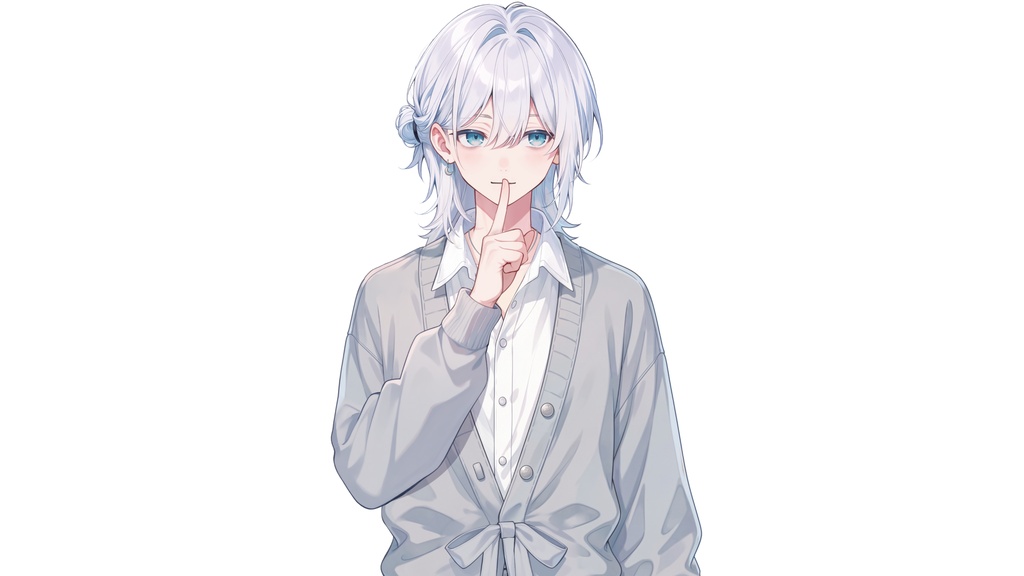 【Live2D汎用モデル】白髪少年・多表情対応・VTube Studio対応 | White-Haired Shonen Live2D Model