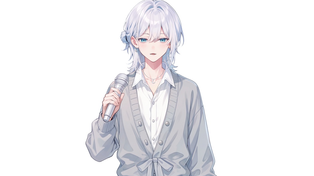 【Live2D汎用モデル】白髪少年・多表情対応・VTube Studio対応 | White-Haired Shonen Live2D Model