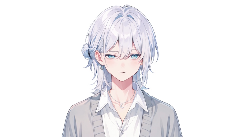 【Live2D汎用モデル】白髪少年・多表情対応・VTube Studio対応 | White-Haired Shonen Live2D Model