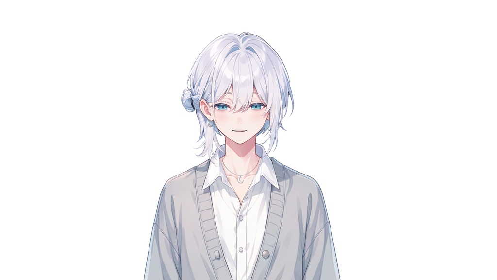 【Live2D汎用モデル】白髪少年・多表情対応・VTube Studio対応 | White-Haired Shonen Live2D Model