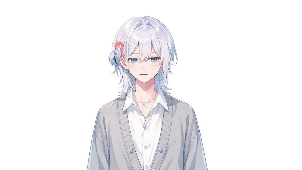 【Live2D汎用モデル】白髪少年・多表情対応・VTube Studio対応 | White-Haired Shonen Live2D Model