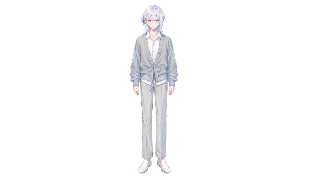 【Live2D汎用モデル】白髪少年・多表情対応・VTube Studio対応 | White-Haired Shonen Live2D Model