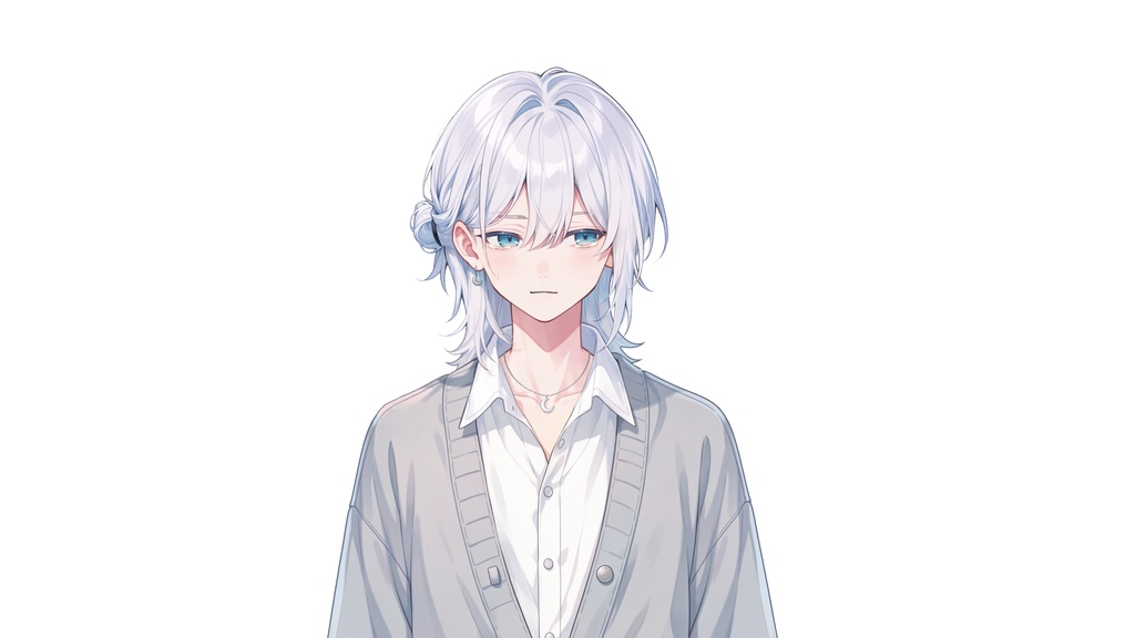 【Live2D汎用モデル】白髪少年・多表情対応・VTube Studio対応 | White-Haired Shonen Live2D Model