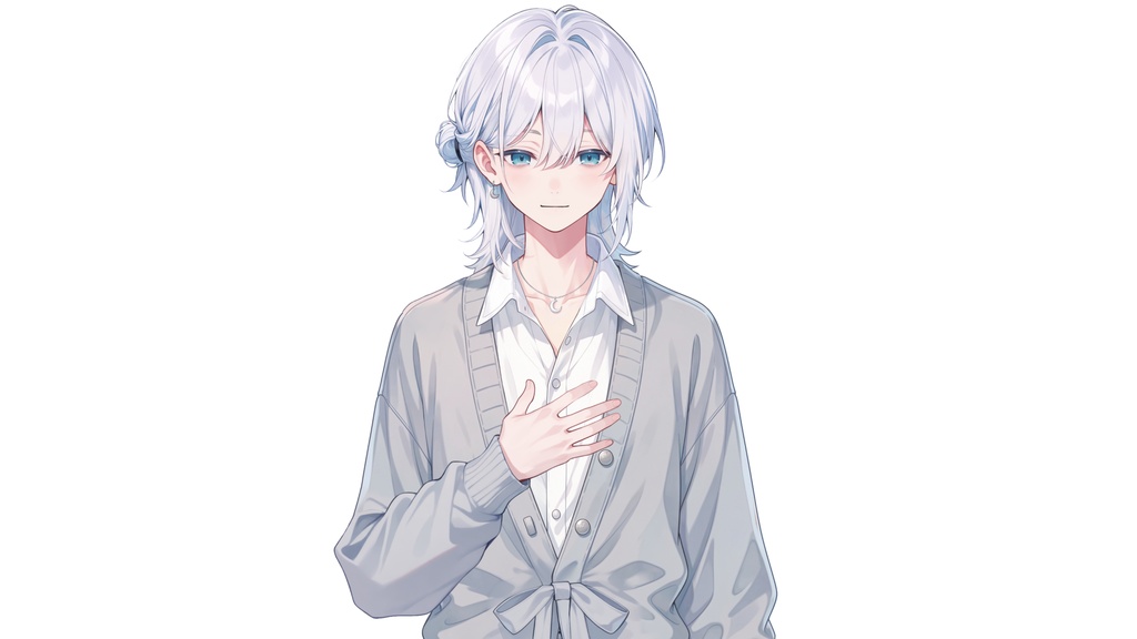 【Live2D汎用モデル】白髪少年・多表情対応・VTube Studio対応 | White-Haired Shonen Live2D Model