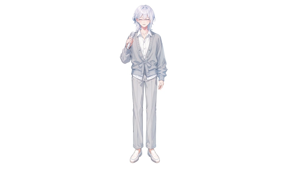【Live2D汎用モデル】白髪少年・多表情対応・VTube Studio対応 | White-Haired Shonen Live2D Model