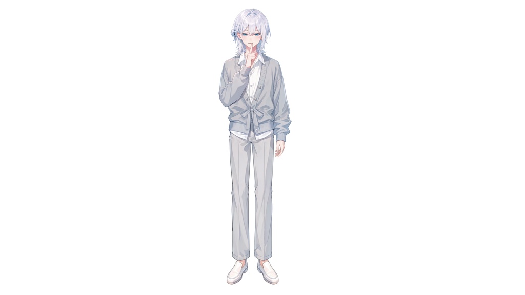 【Live2D汎用モデル】白髪少年・多表情対応・VTube Studio対応 | White-Haired Shonen Live2D Model