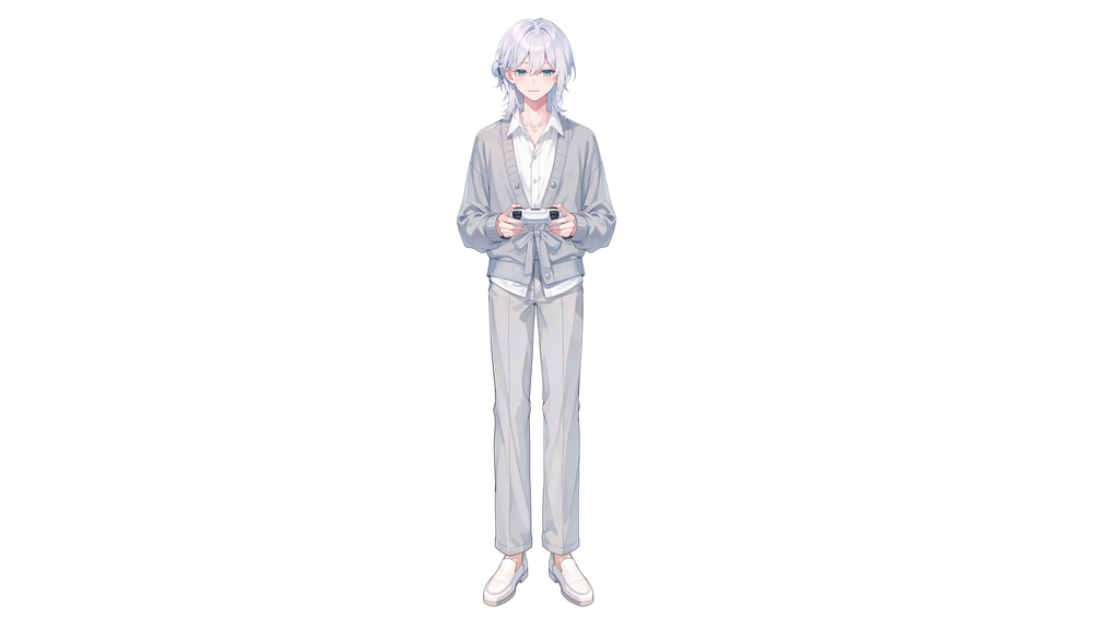 【Live2D汎用モデル】白髪少年・多表情対応・VTube Studio対応 | White-Haired Shonen Live2D Model