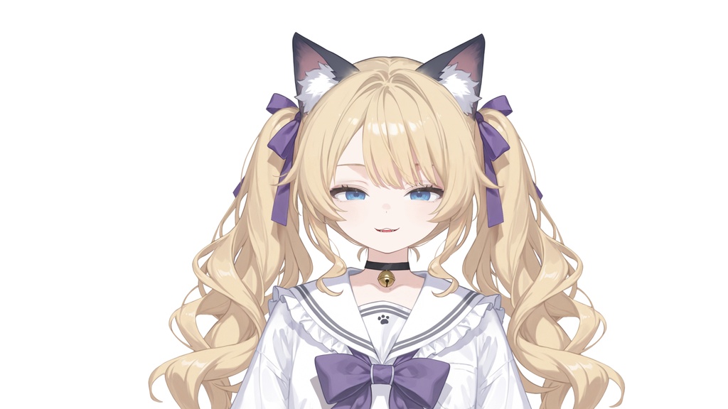 【Live2D汎用モデル】金髪双つまみ猫少女・多表情対応・VTube Studio対応 | Blonde Twin-Tail Cat Girl Live2D Model