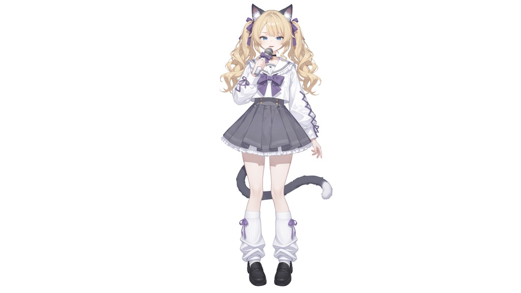 【Live2D汎用モデル】金髪双つまみ猫少女・多表情対応・VTube Studio対応 | Blonde Twin-Tail Cat Girl Live2D Model