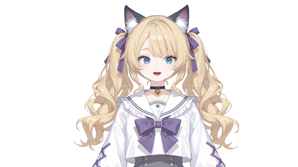 【Live2D汎用モデル】金髪双つまみ猫少女・多表情対応・VTube Studio対応 | Blonde Twin-Tail Cat Girl Live2D Model