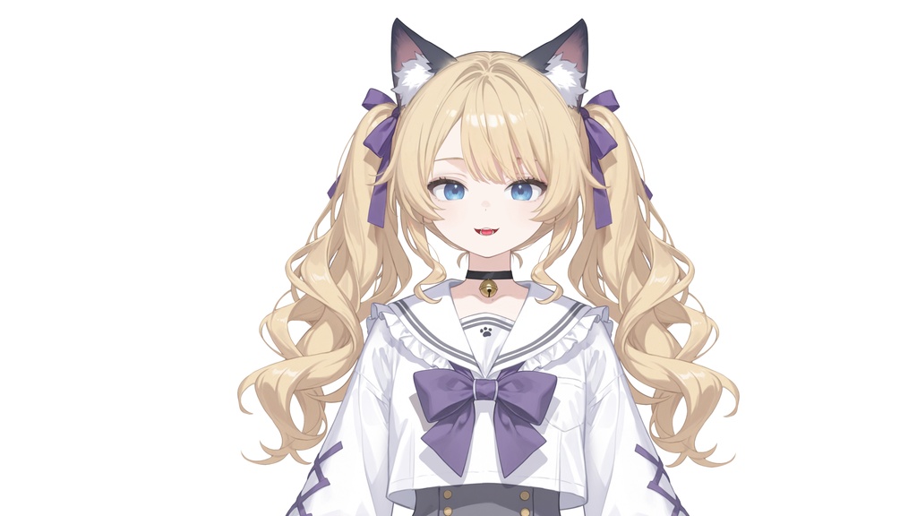 【Live2D汎用モデル】金髪双つまみ猫少女・多表情対応・VTube Studio対応 | Blonde Twin-Tail Cat Girl Live2D Model