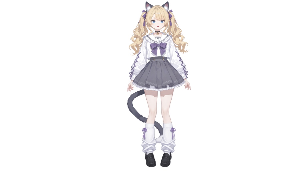 【Live2D汎用モデル】金髪双つまみ猫少女・多表情対応・VTube Studio対応 | Blonde Twin-Tail Cat Girl Live2D Model